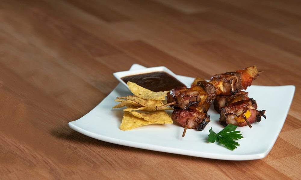 Receta: Brochetas mixtas de pollo y carne.